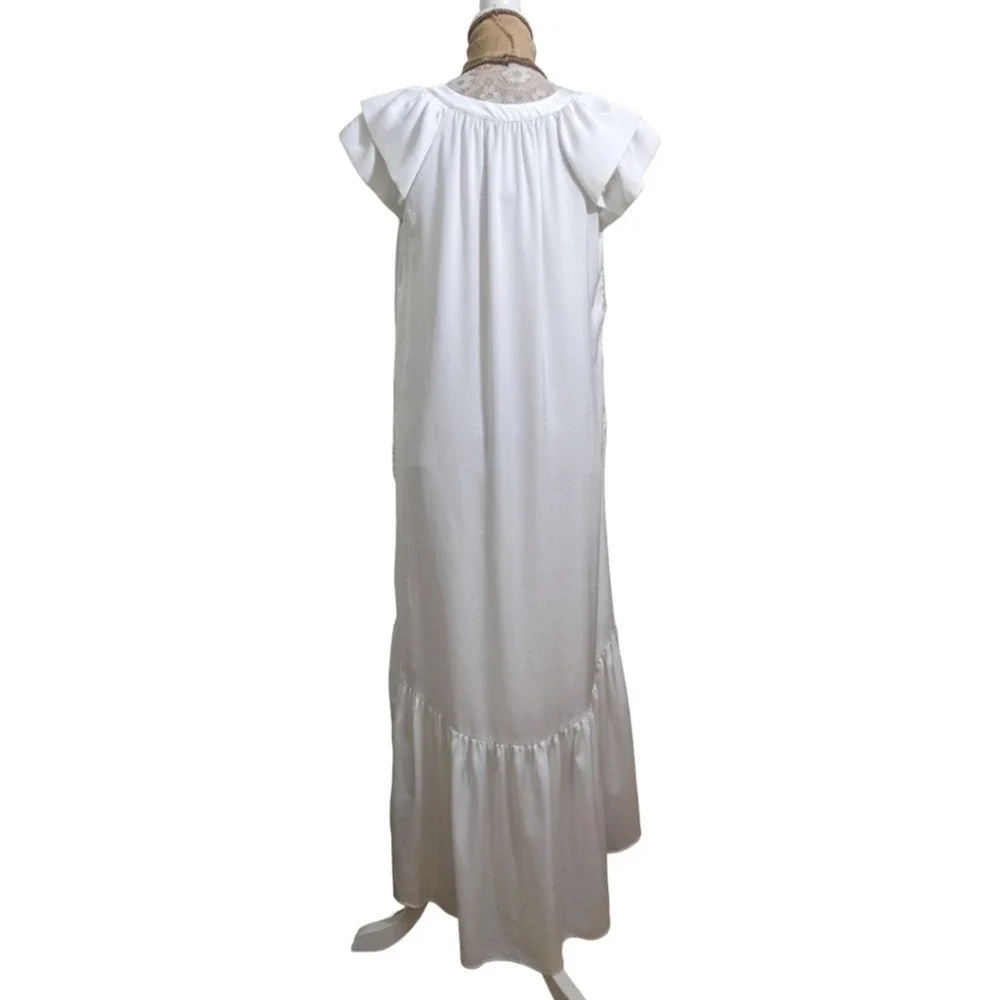 Sabina Musayev White Lace Up Tiered Maxi Dress OS Made in‎ Israel - Picture 5 of 8